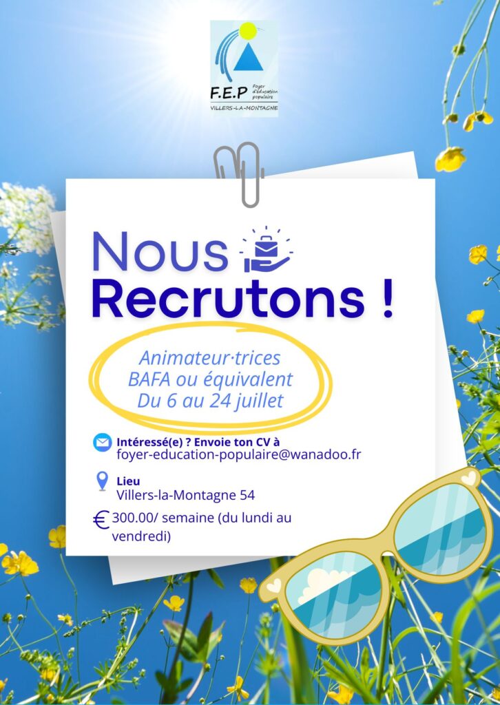 Le FEP recrute pour Juillet 2026